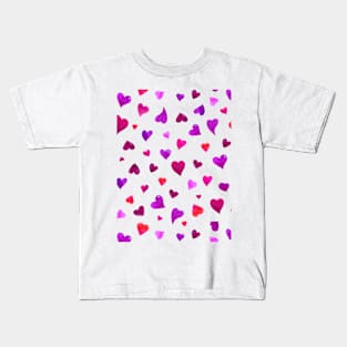 Valentine's  Day hearts - viva magenta and purple Kids T-Shirt